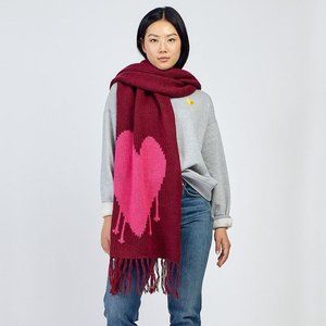 Kerri Rosenthal Drippy Heart Chunky Knit Scarf